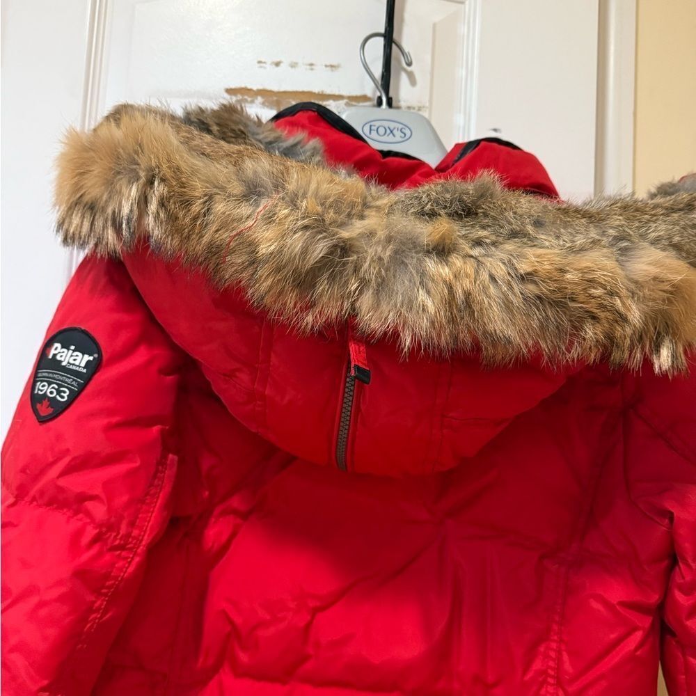 Pajar Women's Cougar Long Down Parka with removable Fur Hood, S, Used see pics - Picture 12 of 15